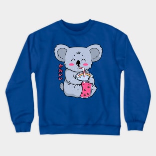 Kawaii Koala Drinking Bubble Tea Crewneck Sweatshirt